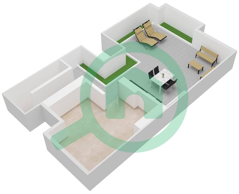 Вилла Амальфи - Вилла 3 Cпальни планировка Тип A Roof interactive3D