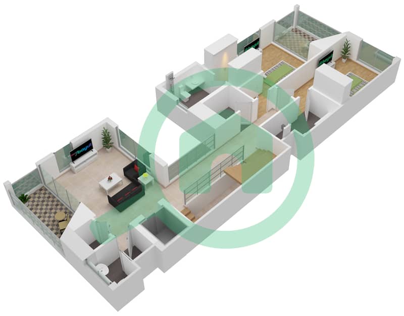 Villa Amalfi - 4 Bedroom Villa Type B Floor plan First Floor interactive3D