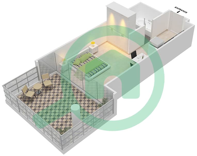 المخططات الطابقية لتصميم الوحدة 4-FLOOR 4-6 شقة استوديو - غولف بروميناد 2B Floor 4-5 interactive3D