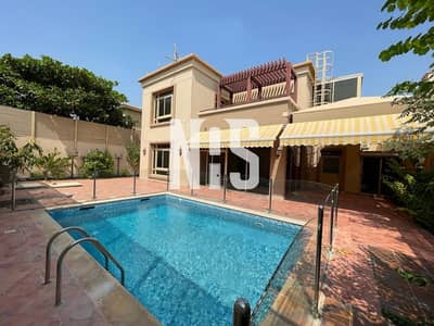 5 Bedroom Villa for Sale in Al Raha Golf Gardens, Abu Dhabi - Corner villa | With swimming pool | Well maintained