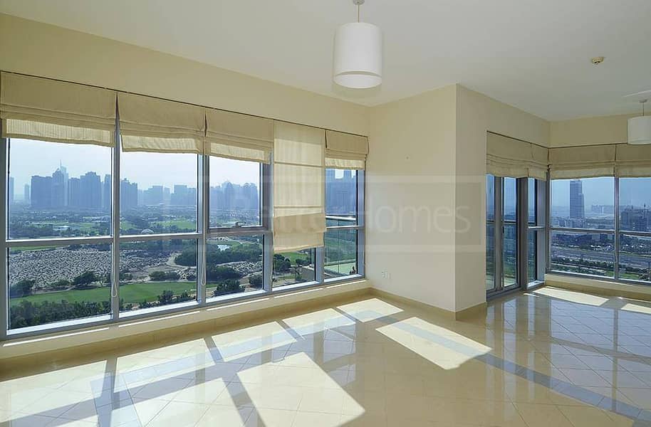 Golf course view semi furnished unit in Golf Tower