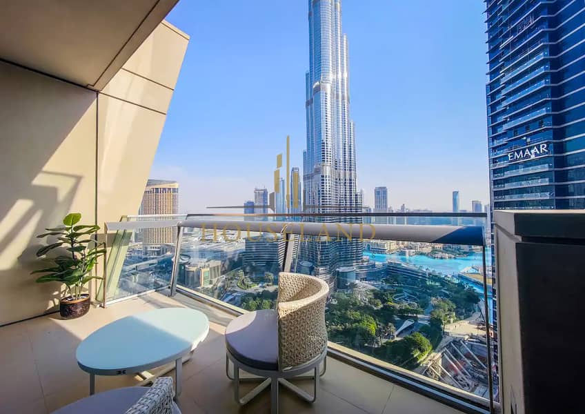 3BR + MAID | Vacant Now | fully Furnished | full burj Khalifa & Fountain View | X Larg Balconys