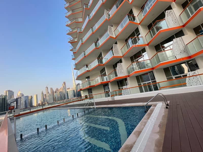 Unfurnished | Studio Apartment | with Full Canal and Burj Khalifa View| Best Layout