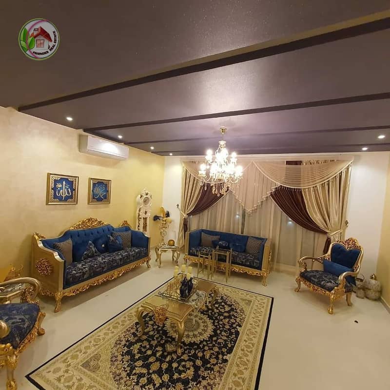 Villa for sale, two floors, super deluxe, with water, electricity, and air conditioners, without payment, and minutes to the Carrefour complex and the