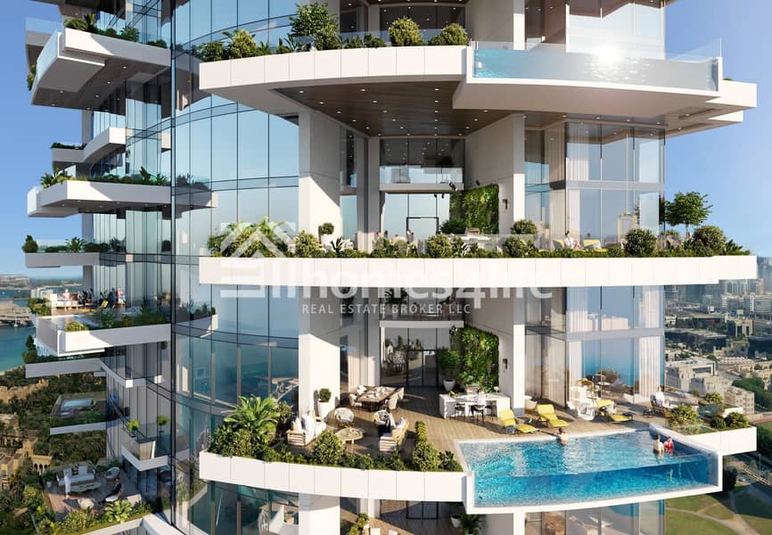 位于迪拜码头，卡瓦利大厦 5 卧室的顶楼公寓 24999999 AED - 6696777