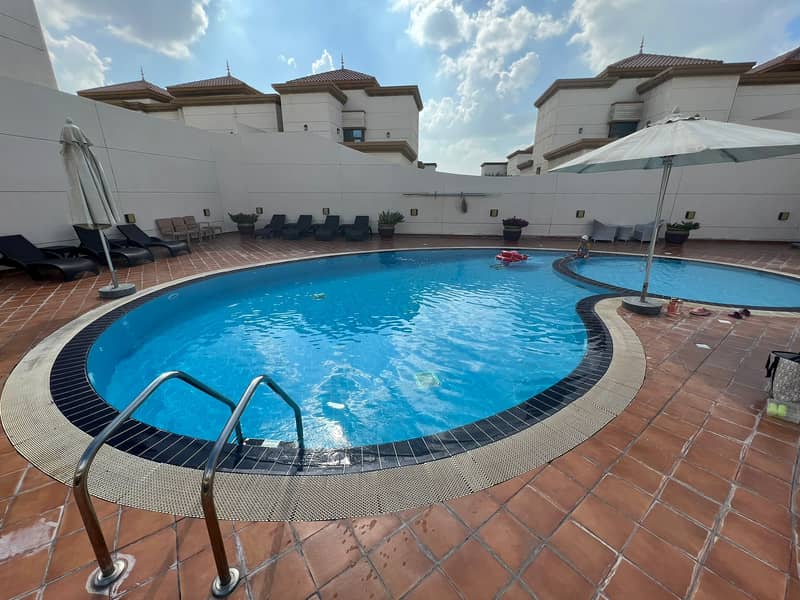 European Community/ 1Bhk Two Bathroom/ With Pool And Gym/ Private Terrace / Tawtheeq/ Nr Seef Mall