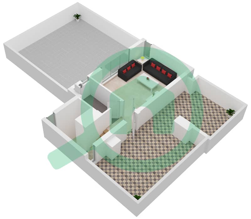 المخططات الطابقية لتصميم النموذج A فیلا 4 غرف نوم - إيلي صعب Roof interactive3D