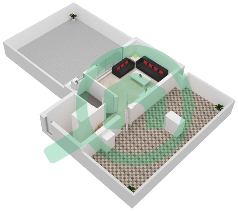 المخططات الطابقية لتصميم النموذج B فیلا 4 غرف نوم - إيلي صعب Roof interactive3D