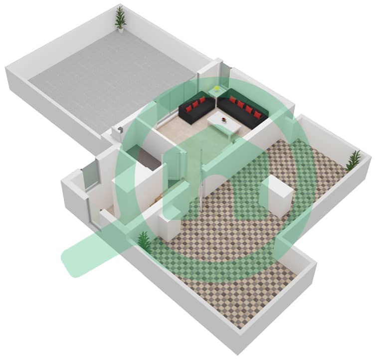 المخططات الطابقية لتصميم النموذج C فیلا 4 غرف نوم - إيلي صعب Roof interactive3D
