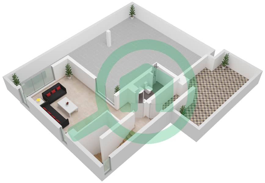 المخططات الطابقية لتصميم النموذج B فیلا 5 غرف نوم - إيلي صعب Roof interactive3D