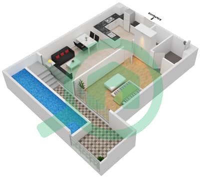 Samana Park Views - 1 Bedroom Apartment Unit 108 FLOOR 1 Floor plan