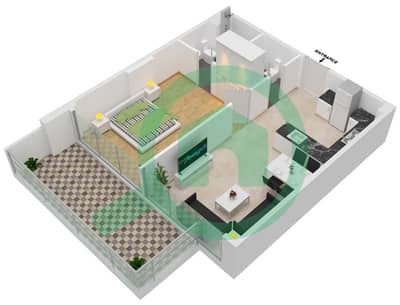 المخططات الطابقية لتصميم الوحدة 220 FLOOR 2-3 شقة 1 غرفة نوم - سامانا بارك فيوز