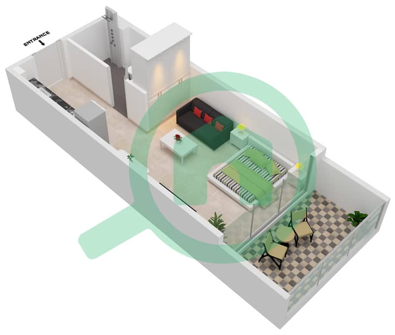 المخططات الطابقية لتصميم الوحدة 232 FLOOR 2-3 شقة استوديو - سمانا بارك فيوز Floor 2-3 interactive3D