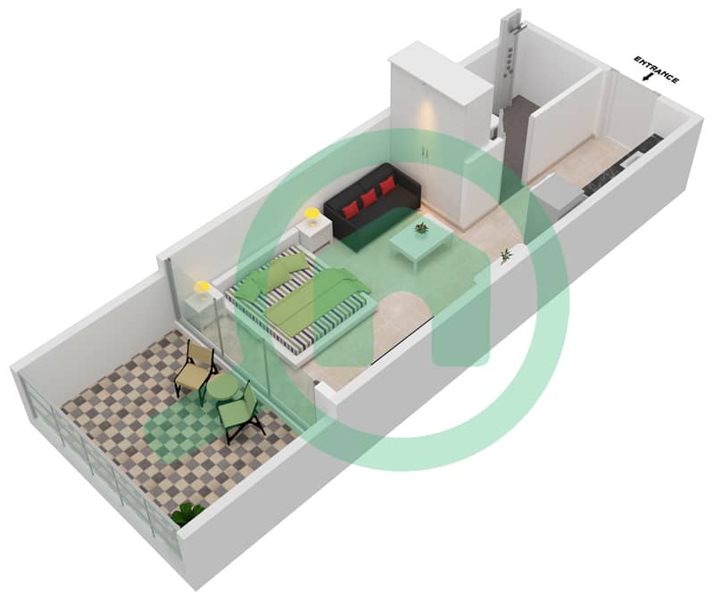 المخططات الطابقية لتصميم الوحدة 520 FLOOR 5 شقة استوديو - سمانا بارك فيوز Floor 5 interactive3D