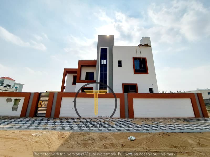 For urgent sale, without down payment, a villa near the mosque is one of the most luxurious villas in Ajman, with a super deluxe building and finishin