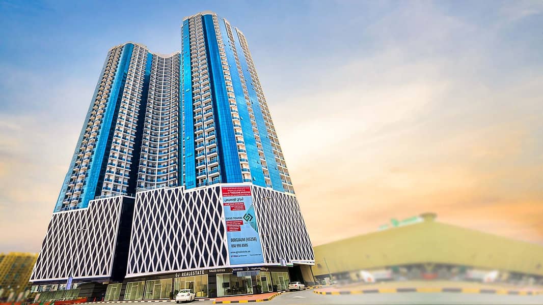 BRAND NEW 1BHK APARTMENT FOR RENT IN OASIS TOWER AJMAN (WITH PARKING)