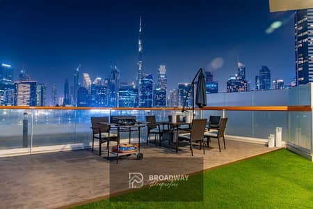2 Bedroom Flat for Rent in Business Bay, Dubai - Full Burj View |  Canal View |Huhe terrace