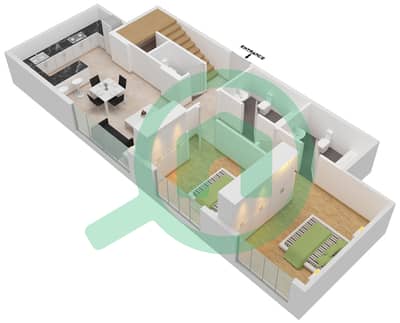 المخططات الطابقية لتصميم النموذج V شقة 2 غرفة نوم - شيماء افينيو ريزيدنس