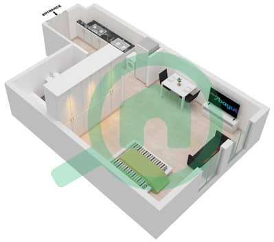 المخططات الطابقية لتصميم النموذج C شقة استوديو - شيماء افينيو ريزيدنس