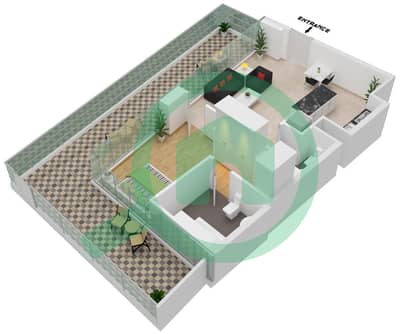 Матрикс - Апартамент 1 Спальня планировка Единица измерения 407