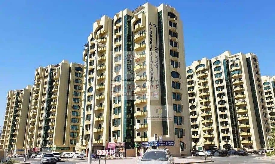 2 BED ROOM APARTMENT FOR RENT  23000/-AED ONLY  IN RASHIDIYA TOWER WITH BALCONY  (Promotional offer)