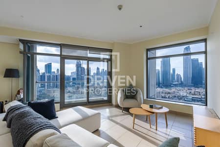 2 Bedroom Flat for Sale in Downtown Dubai, Dubai - Rented and Huge Apt w/ Burj Khalifa View
