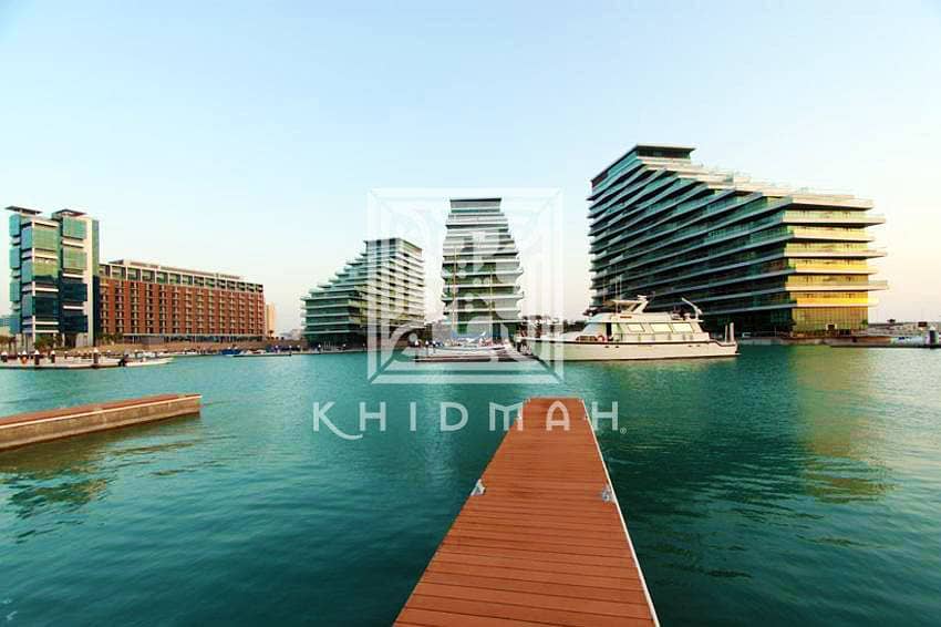 Full sea view and Marina view. Large 1-BR Apartment in Al Bandar for sale.