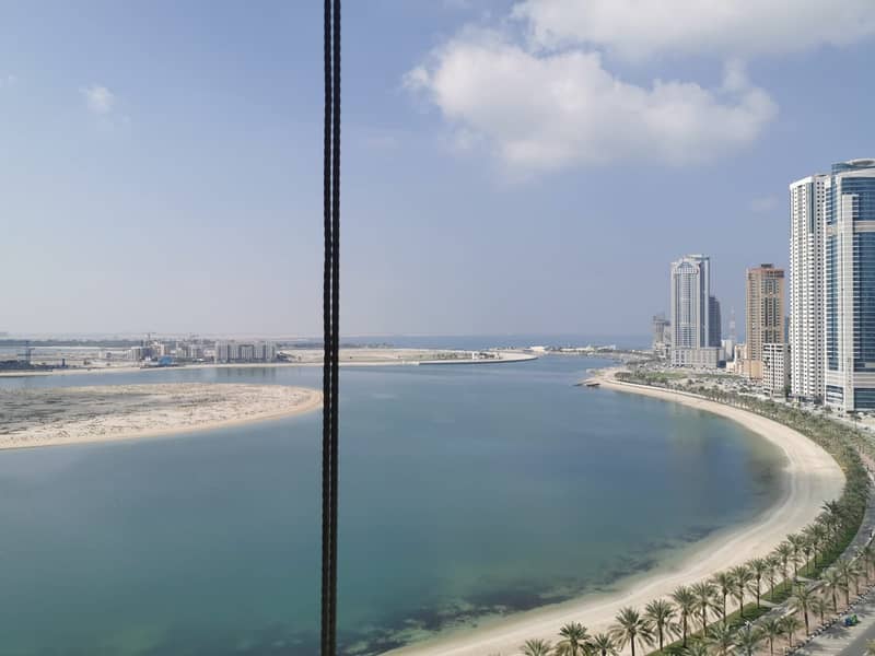Sea View New Tower Chiller Free 2BR | 2 Master Room | Parking Free | Gym & Swimming Pool Free in Al Khan Sharjah