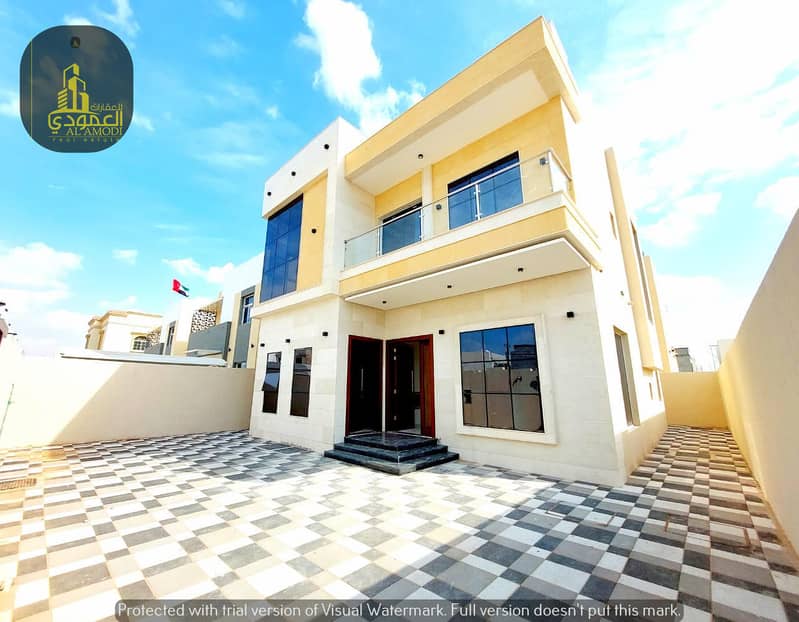 At a snapshot price and without down payment, a villa opposite the mosque, one of the most luxurious villas in Ajman, with personal design and finishi