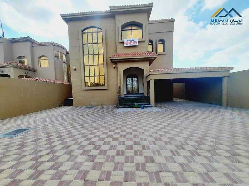 For rent in Al Rawda 3, a two-storey villa, large areas, close to the mosque, close to services, all services, and modern finishes