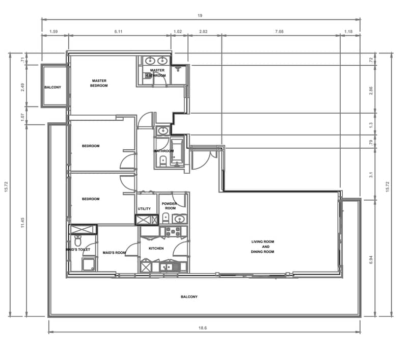 2 Floor plan - dimensions