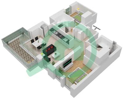 Крик Крескент - Апартамент 2 Cпальни планировка Единица измерения 8-LEVEL 2-22
