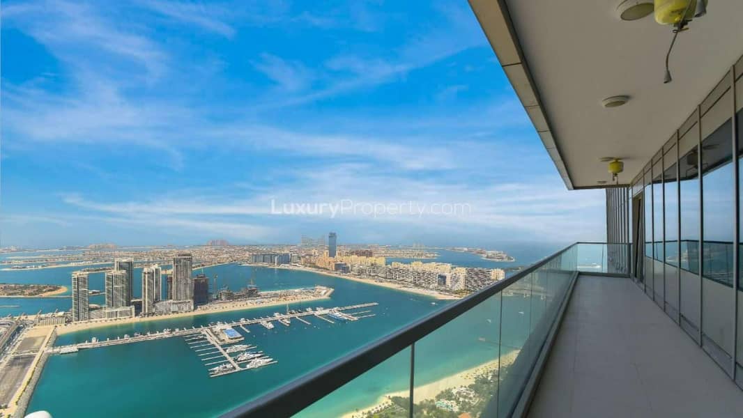 位于迪拜码头，海洋塔楼 4 卧室的顶楼公寓 1200000 AED - 6869992