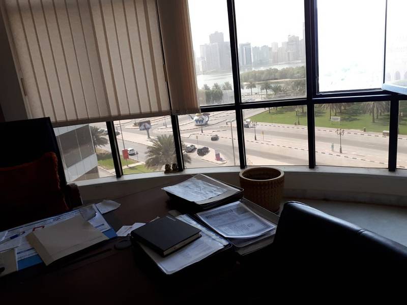 Office Fully Furnished (2 B/R hall) space available in Buhairah Cornice - Sharjah