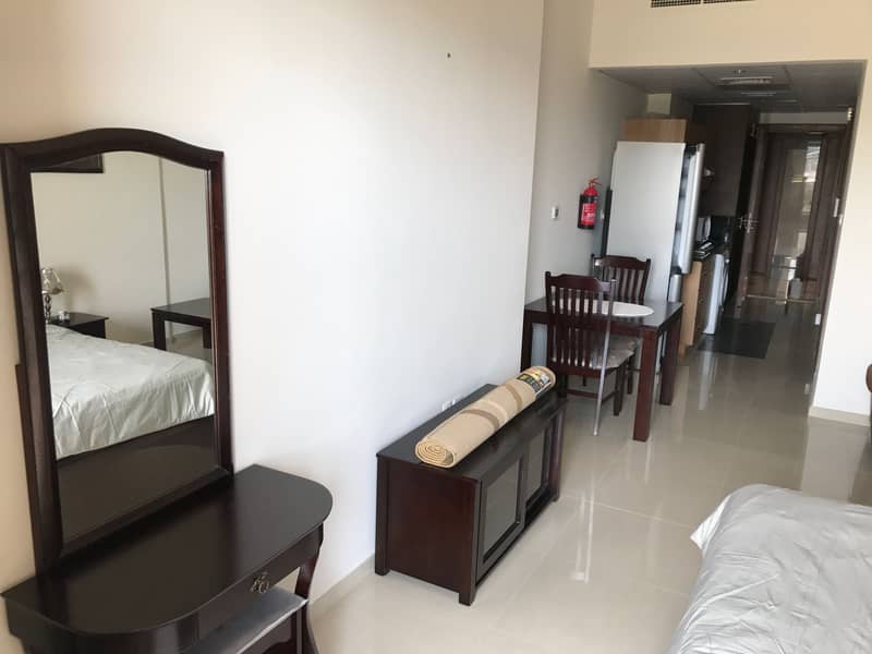 Furnished Studio For Rent In Elite Residence 8 Dubai Sports City AED 32000 Into 3 Cheques