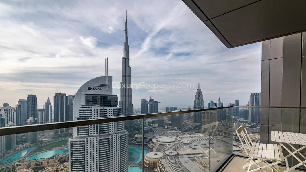 High Floor | Spacious Balcony |  Burj Views