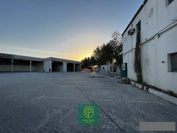 Jebel Ali Industrial Area 65,000 sq. Ft plot area with built-in open shed and offices.