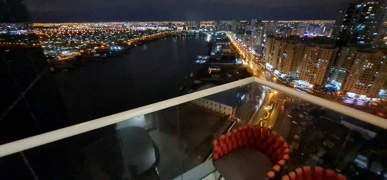 For rent in Ajman Al Rashidiya Luxurious apartment in Al Waha Tower 3 rooms Super deluxe