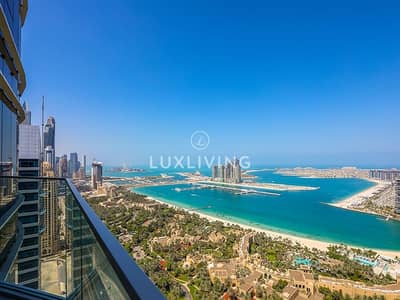 3 Bedroom Apartment for Rent in Dubai Media City, Dubai - Palm and Sea View | Fully Furnished | High Floor