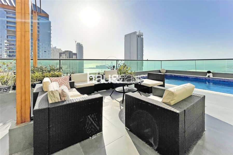 位于迪拜码头，皇家海洋塔楼 4 卧室的顶楼公寓 850000 AED - 6903979