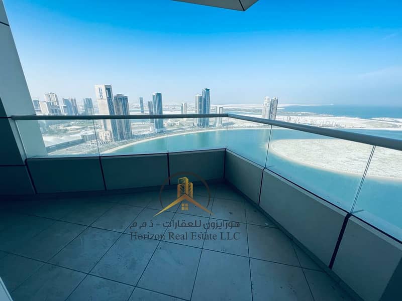 Spacious 3bhk,Master Bedroom,Full Corniche View,Maids Room,Two Balconies,Parking free,Rent 80,000