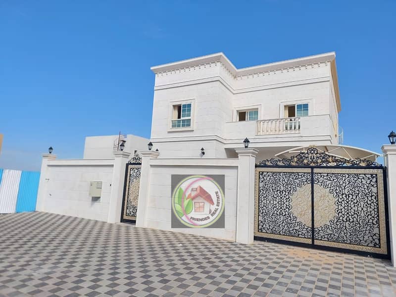 Villa for sale in a very privileged location in Al-Zahia area, distinguished VIP finishing, without down payment, 100% full bank financing, and with a