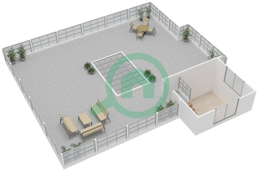المخططات الطابقية لتصميم النموذج A فیلا 4 غرف نوم - الحي 9 Roof interactive3D
