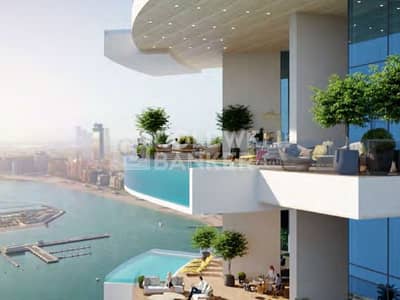 2 Bedroom Apartment for Sale in Dubai Media City, Dubai - High floor | Full palm view | Full sea view