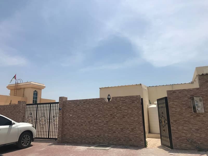 Ground floor villa for rent in Ajman  Mushairif Al Safia area  Completely refurbished 4 rooms + majl