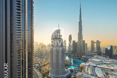 2 Bedroom Flat for Rent in Downtown Dubai, Dubai - High floor | Burj Khalifa and Canal View