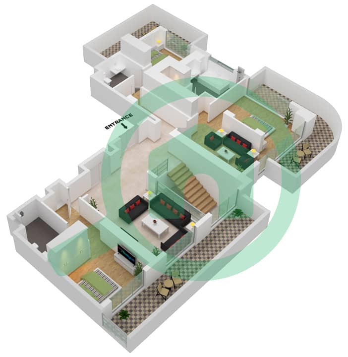Бичгейт от Адресс - Пентхаус 4 Cпальни планировка Тип/мера 1,1 interactive3D