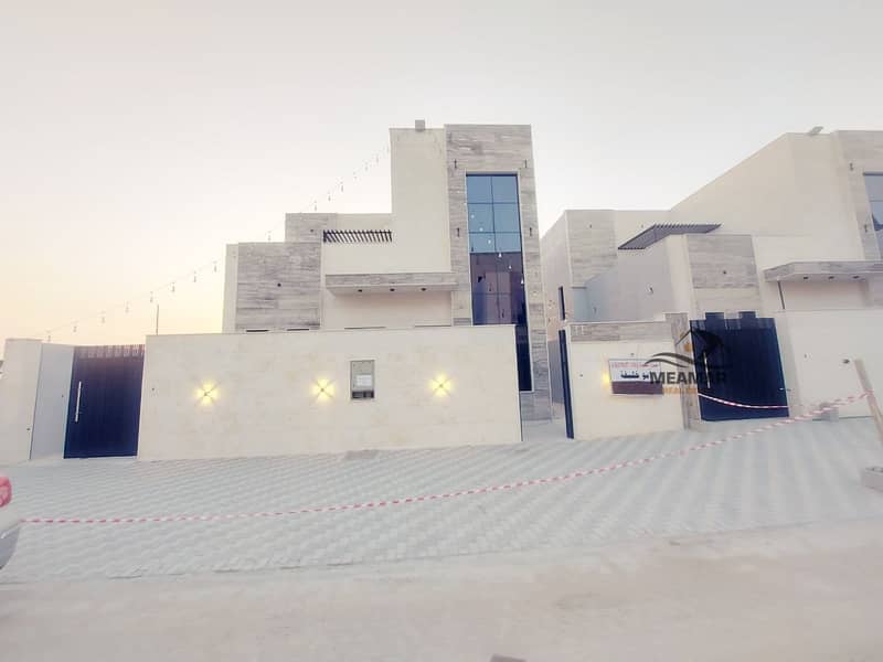 An opportunity to replace a new villa, the first inhabitant, next to the mosque, one of the most luxurious villas in Ajman, with a palace design, at a