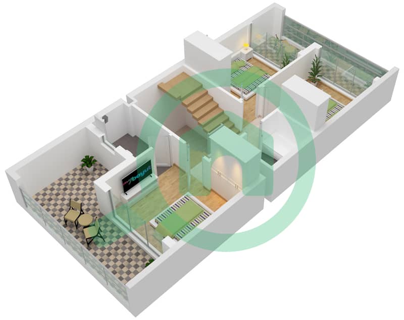 Amargo - 3 Bedroom Villa Type TH12-M Floor plan First Floor interactive3D