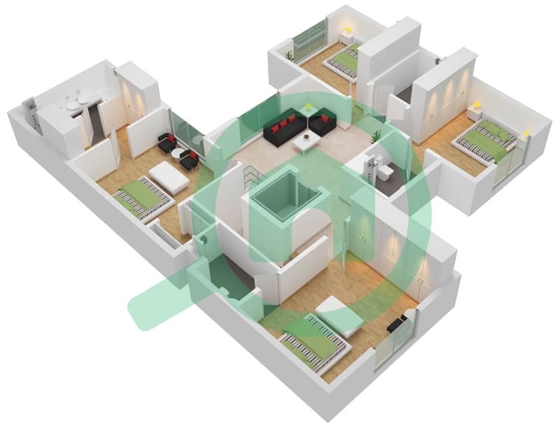 Shaghrafa 1 - 4 Bedroom Villa Type E Floor plan interactive3D